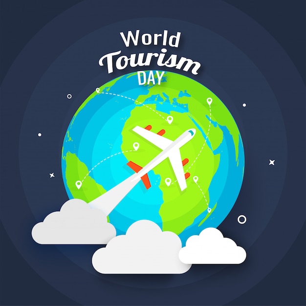 Vector fondo del día mundial del turismo.