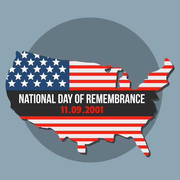 Fondo del día nacional estadounidense de recuerdo Ilustración plana del día nacional americano de recuerdo Fondo vectorial para diseño web