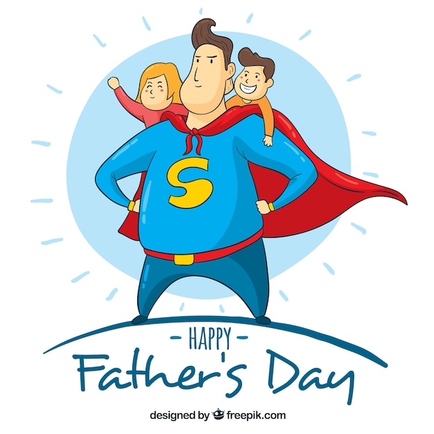 Vector fondo de día del padre con super papá