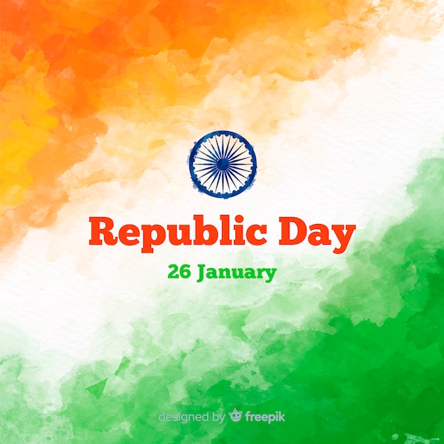 Vector fondo del día de la república de india en acuarela