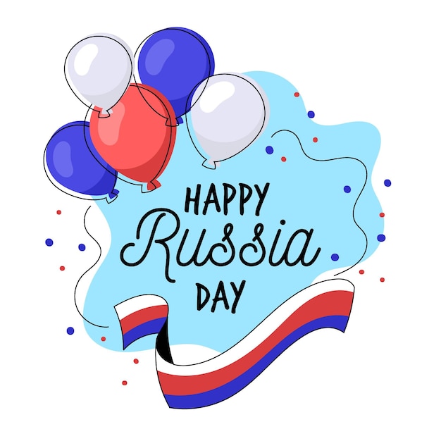 Fondo del día de Rusia con globos