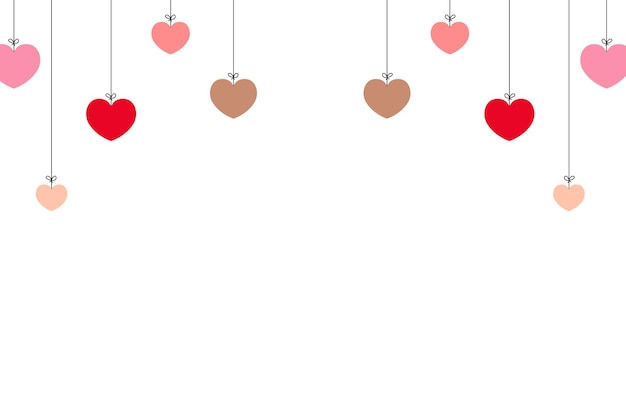 Fondo del día de San Valentín con área de espacio negativo Amor colgado para el día de las madres y San Valentín de las mujeres felices