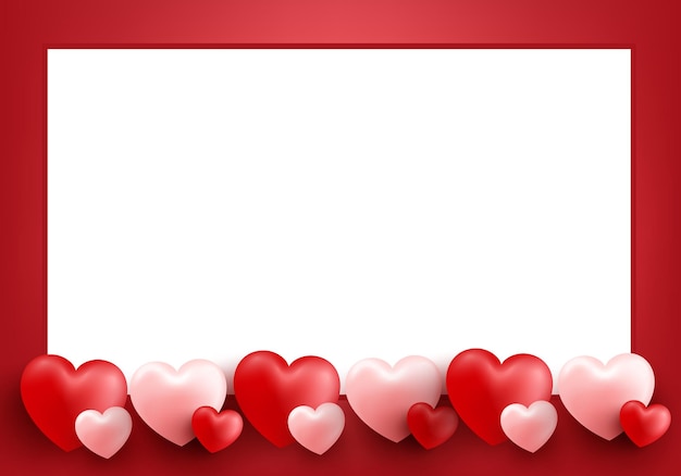 Fondo del día de San Valentín en color rojo con corazón de amor y burbuja de texto. ilustración vectorial
