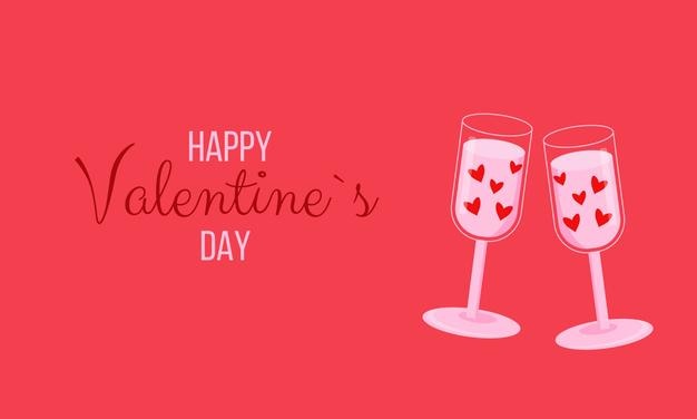 Fondo del día de san valentín con copas de champán