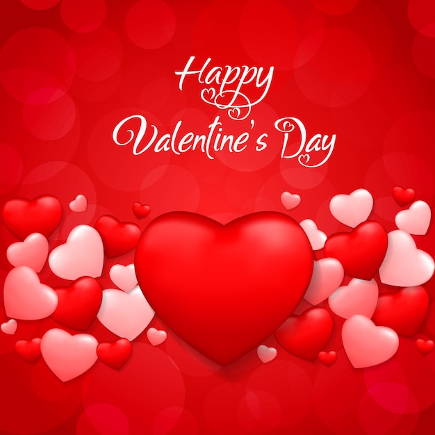 Fondo del día de San Valentín con corazón rojo