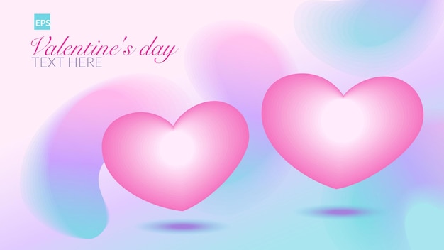Fondo del día de San Valentín con corazones y colores de gradiente suave