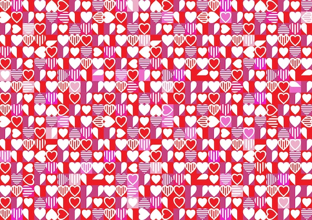 El fondo del día de San Valentín es un corazón de píxeles rosados al azar.