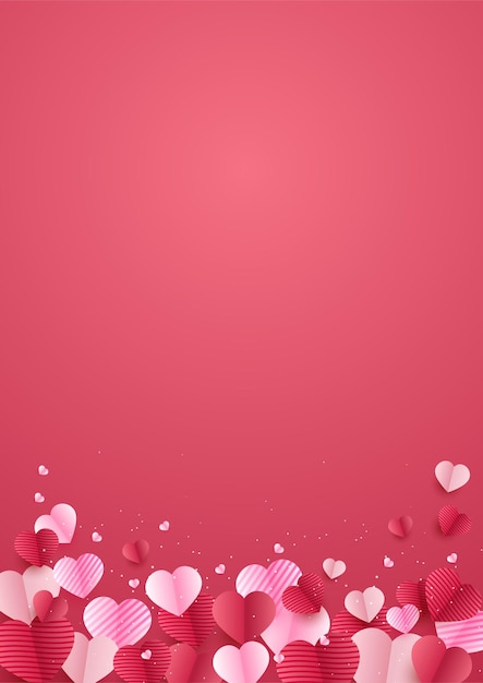 Fondo del día de san valentín en estilo papel