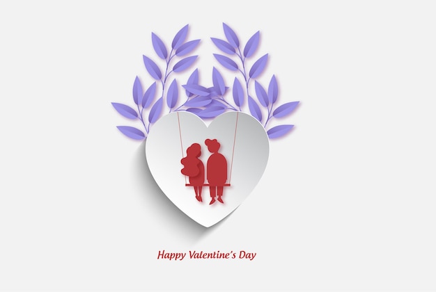 Vector fondo del día de san valentín estilo papel