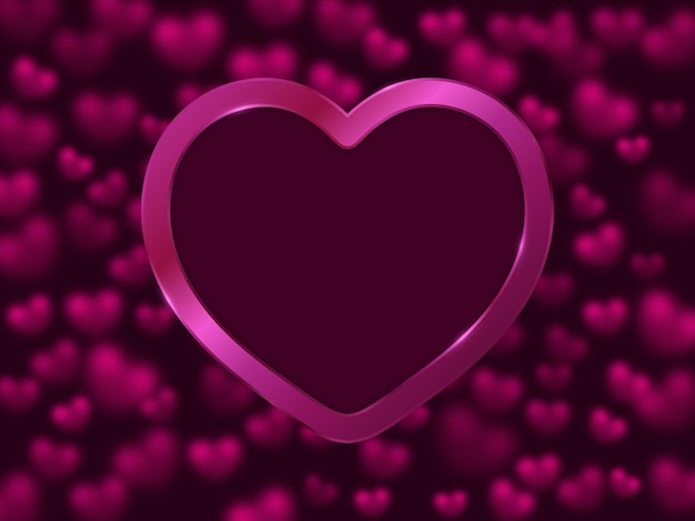 Fondo del día de San Valentín. Forma de corazón. Marco vectorial