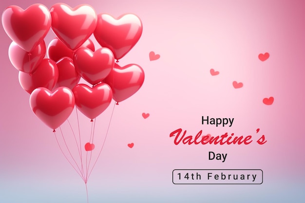 Fondo del día de San Valentín con globos de corazones