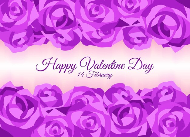 Fondo del día de San Valentín con ilustración vectorial de flores