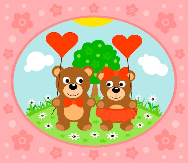 Fondo del día de san valentín con oso