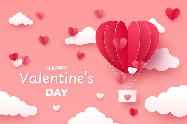 El fondo del día de San Valentín en papel
