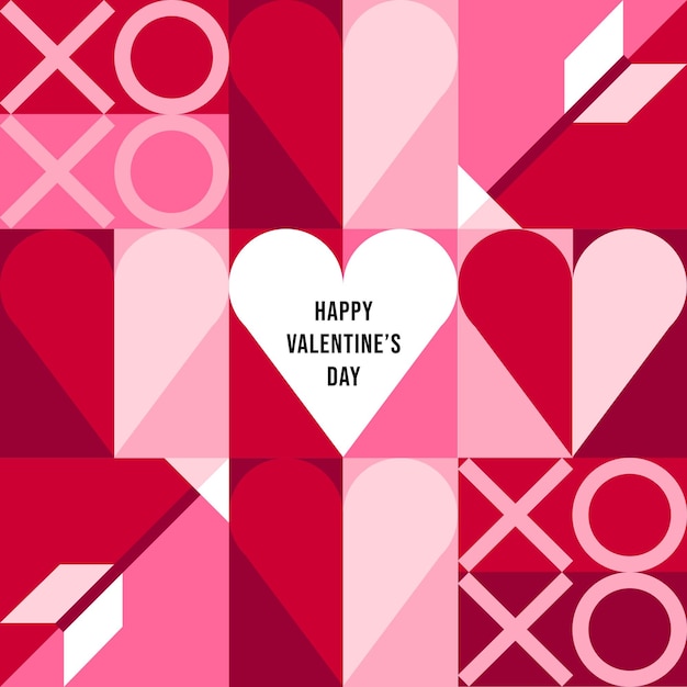 Fondo del día de San Valentín Patrón de corazón de amor Diseño de plantilla de tarjeta Ilustración vectorial