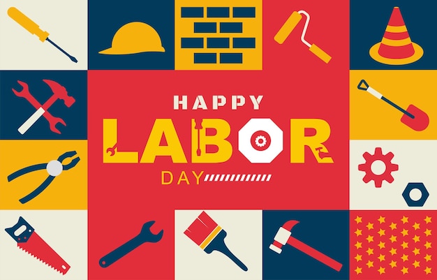 Fondo del Día del Trabajo con estilo plano