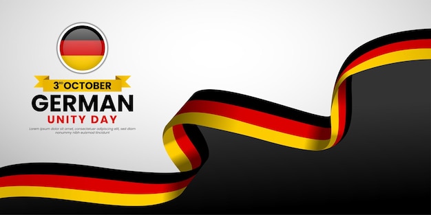Fondo del Día de la Unidad Alemana el 3 de octubre con Alemania agitando la bandera de la cinta