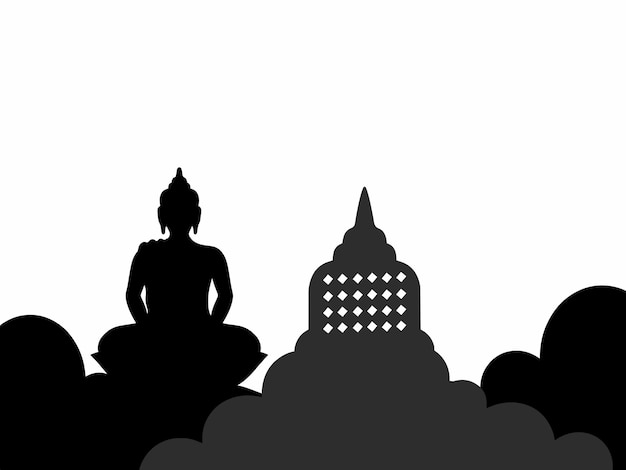El fondo del día de Vesak en blanco y negro