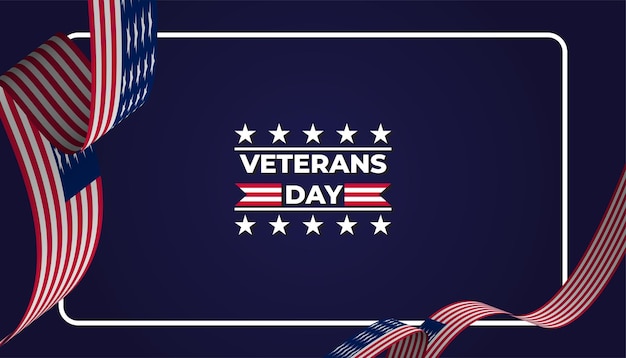 Fondo del día de los veteranos con bandera americana