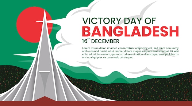 Fondo del día de la victoria de bangladesh con un monumento nacional