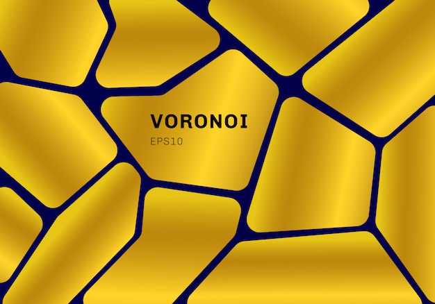 Vector fondo de diagrama de voronoi oro abstracto