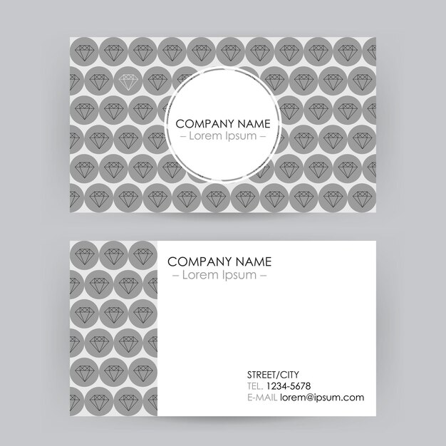 Fondo de diamante de arte de línea de tarjeta de visita. Identidad corporativa. Negocio de la moda