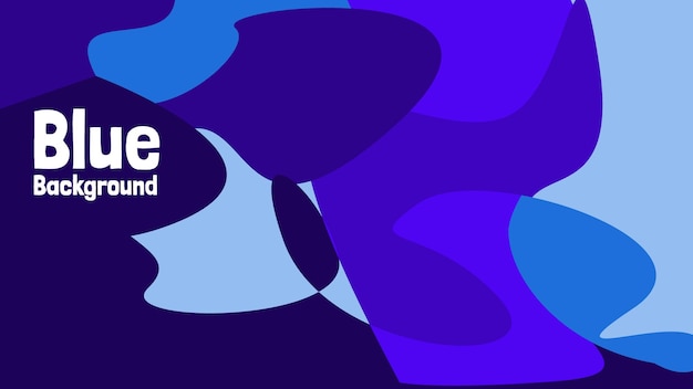 Fondo dibujado a mano abstracto azul con elemento abstracto y vector de forma dinámica