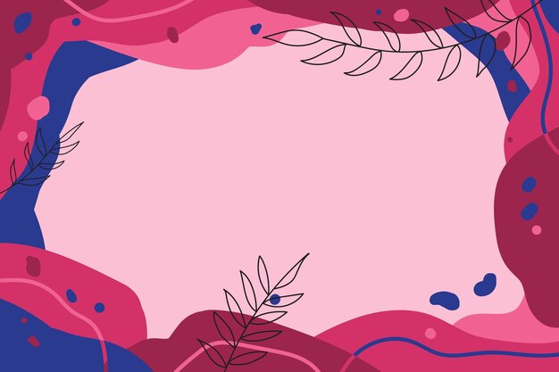 Fondo dibujado a mano en color magenta y azul