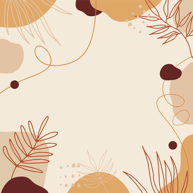 Fondo dibujado a mano de color suave marrón rosado floral abstracto con blob, líquido, floral, onda, línea y color pastel. patrón de formas orgánicas de estilo moderno minimalista creativo