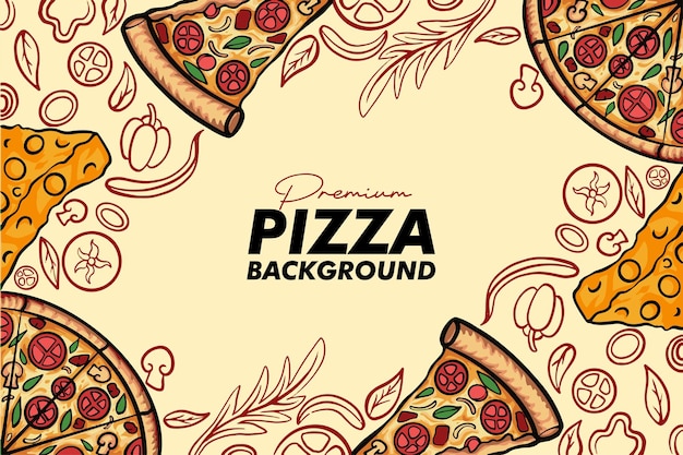 El fondo del dibujado a mano de la pizza