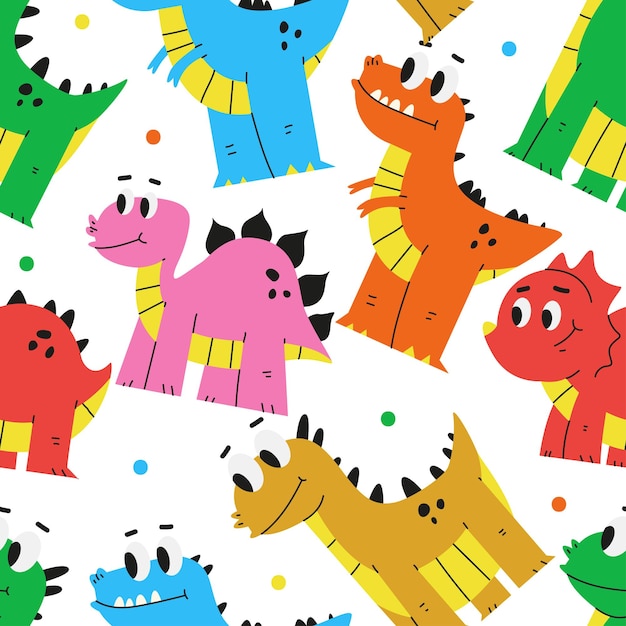 El fondo del dibujo animado vectorial de dinosaurios bebé lindo