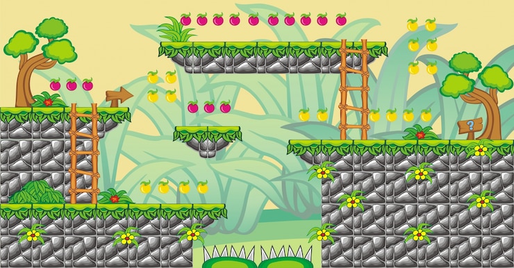 Vector fondo de dibujos animados para crear 2d juego