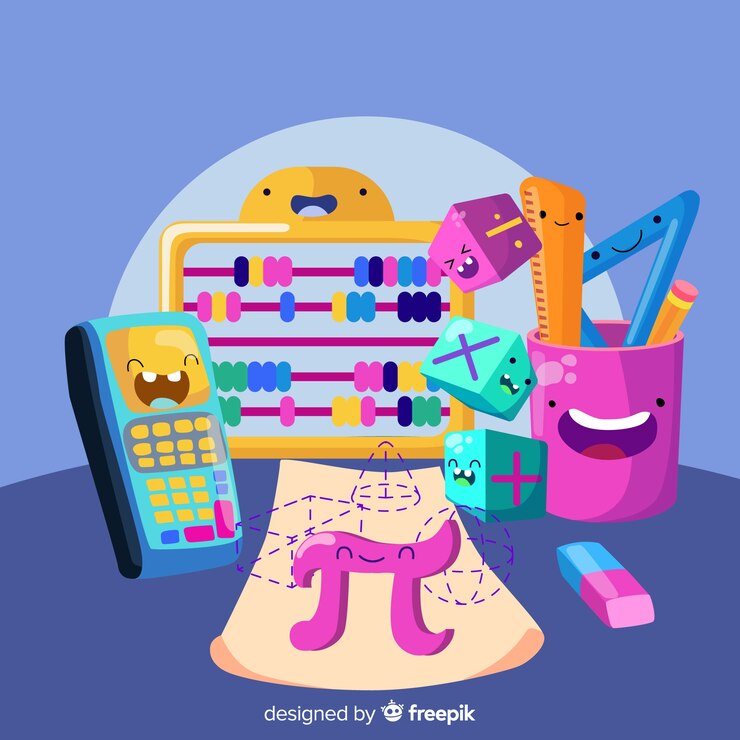 Vector fondo dibujos animados elementos matemáticas