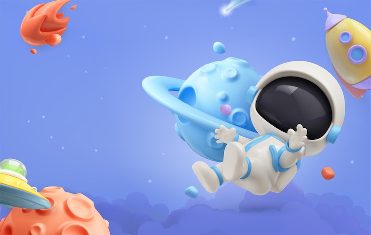 Vector fondo de dibujos animados de vector 3d espacio