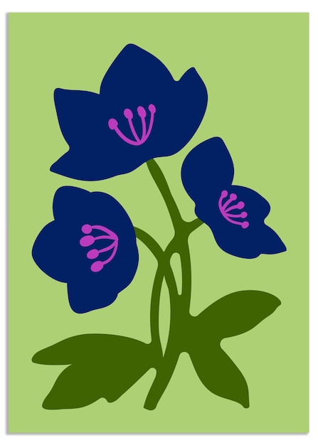 fondo de dibujos botánicos conjunto de arte de flores y hojas