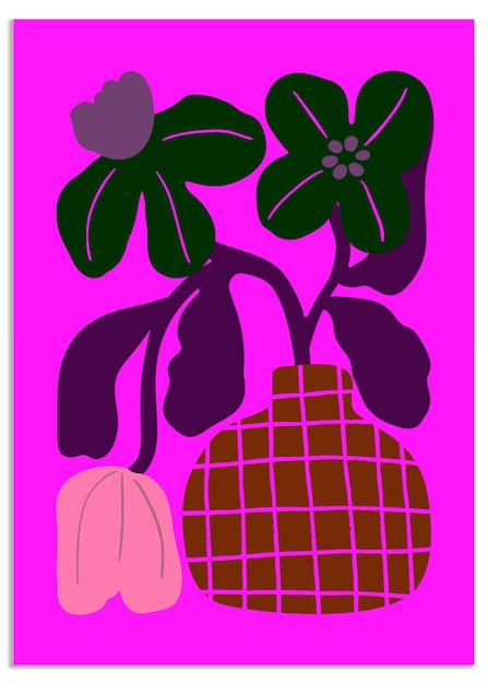 fondo de dibujos botánicos conjunto de arte de flores y hojas