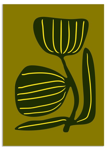 fondo de dibujos botánicos conjunto de arte de flores y hojas