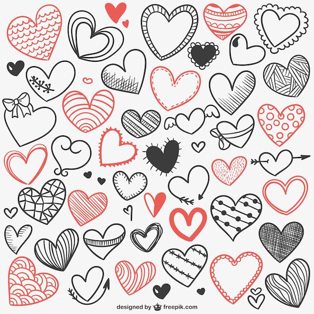 Vector fondo de dibujos de corazones