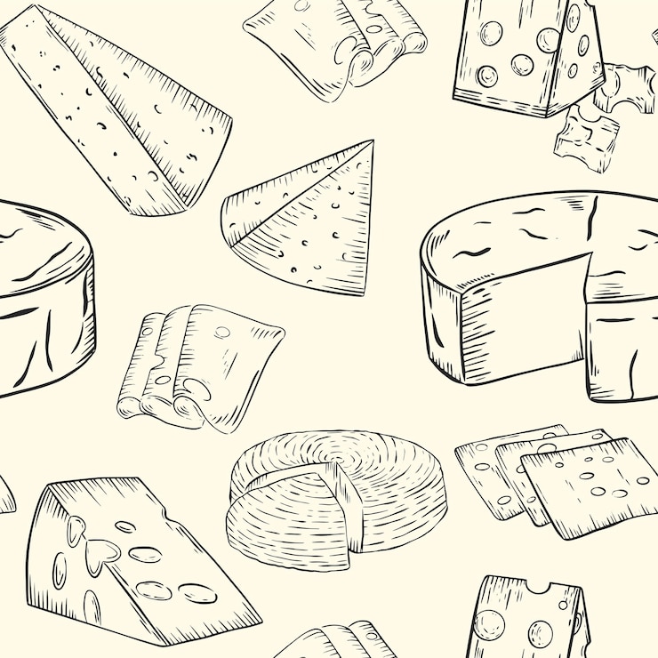 Vector fondo diferentes tipos de ilustración de vector de queso
