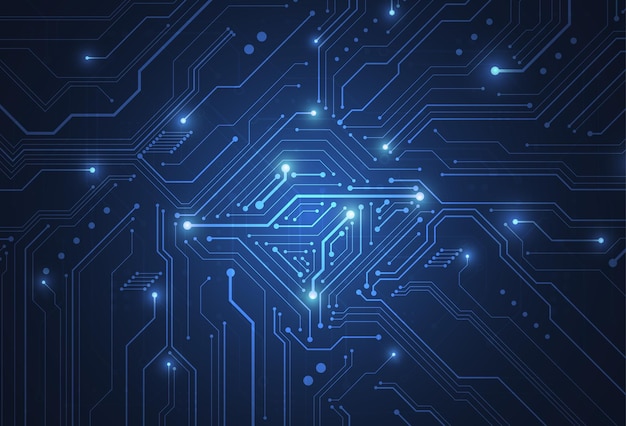 Fondo digital abstracto con textura de placa de circuito de tecnología. Ilustración de placa base electrónica. Concepto de comunicación e ingeniería. ilustración vectorial
