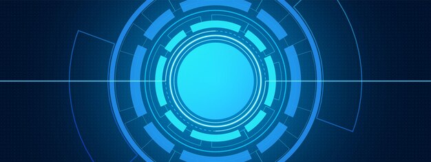 Fondo digital de círculo abstracto, tecnología de lentes inteligentes, patrón de puntos, espacio en blanco del botón