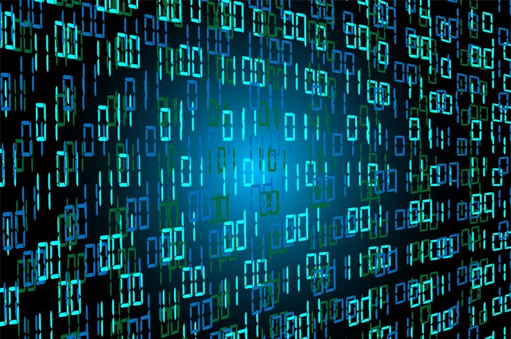 Vector fondo digital con código de programación.