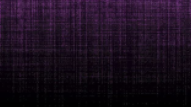 Fondo digital con efecto de ruido Código corrupto Fallo de matriz partículas que caen Puntos rosas Visualización de grandes datos Ilustración vectorial de un código binario