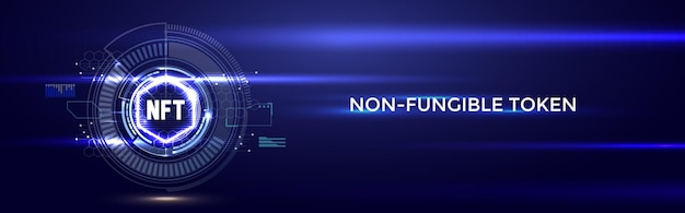 Fondo digital futurista NFT Token no fungible Concepto de criptomoneda