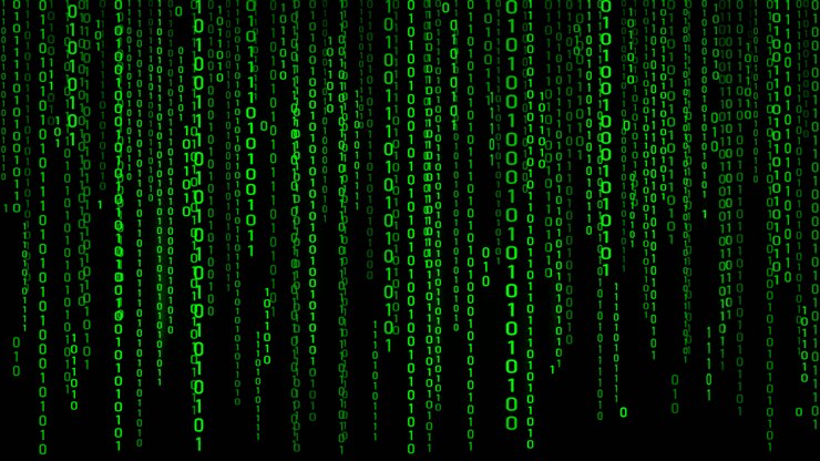 Vector fondo digital matriz verde código binario de computadora vector ilustración