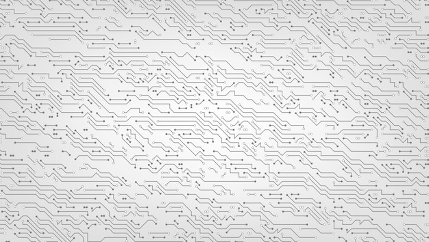 Fondo digital de la placa de circuitos en blanco y negro