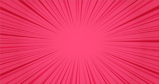 Fondo de discurso cómico retro rosa brillante con efecto de corazones de semitono