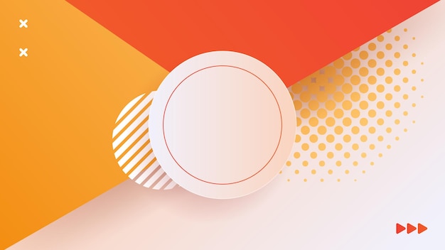 Fondo de diseño abstracto geométrico de memphis naranja degradado