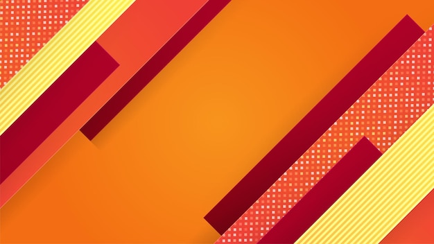 Fondo de diseño abstracto geométrico de memphis naranja degradado