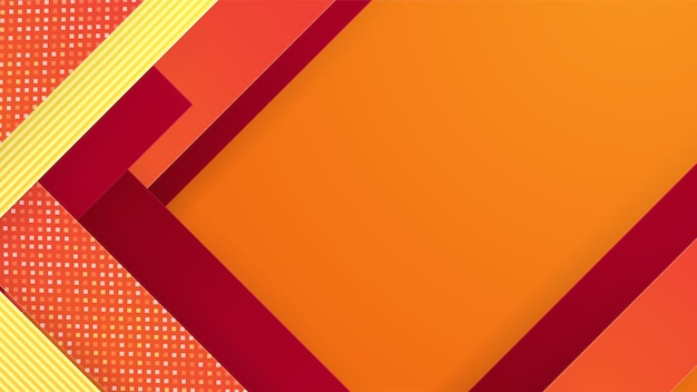 Fondo de diseño abstracto geométrico de memphis naranja degradado